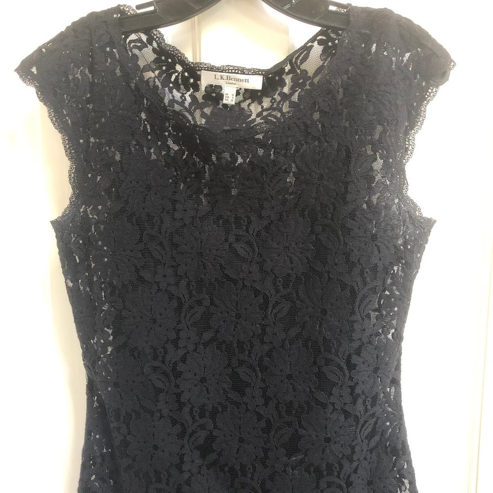 L.L Bennett Black Lace Top